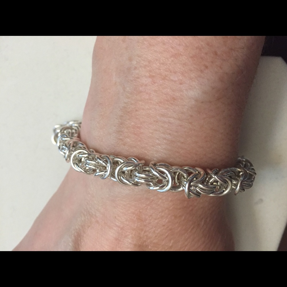 Beautiful Silver Byzantine chain bracelet - Picture 4 of 6